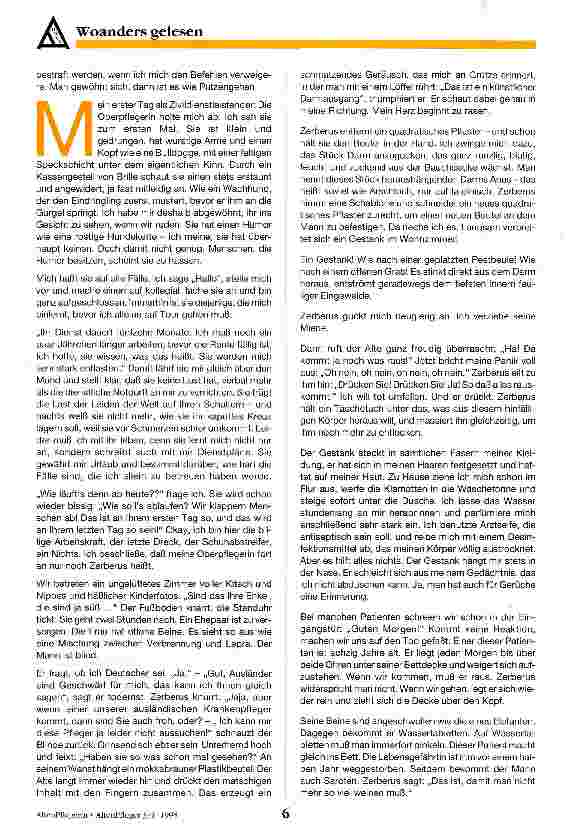 Vorschauseite 2: Das wird schon wieder werden Ich leiste Zivildienst. Meine Patienten sind gelähmt, verkalkt, verkrebst, hirnschwündig, offen und fast tot