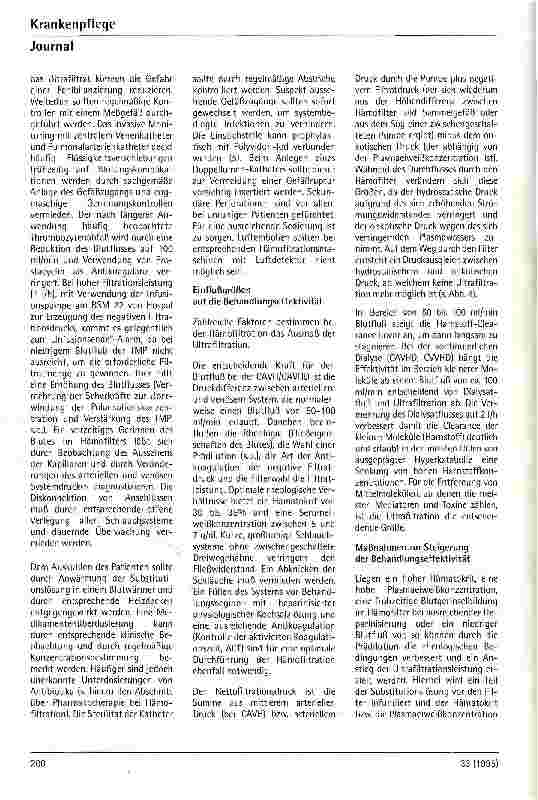 Vorschauseite 3: Hämofiltration, Hämodiafiltration, Biofiltration Methodik und Indikation bei kontinuierlichen Nierenersatzverfahren auf der Intensivstation Teil 2