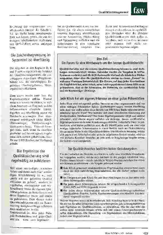 Vorschauseite 2: Mehr Wettbewerb in der QualitätsberichterstattungPraxiserfahrung mit der ersten Serie verpflichtender Qualitätsberichte in 39 Krankenhäusern