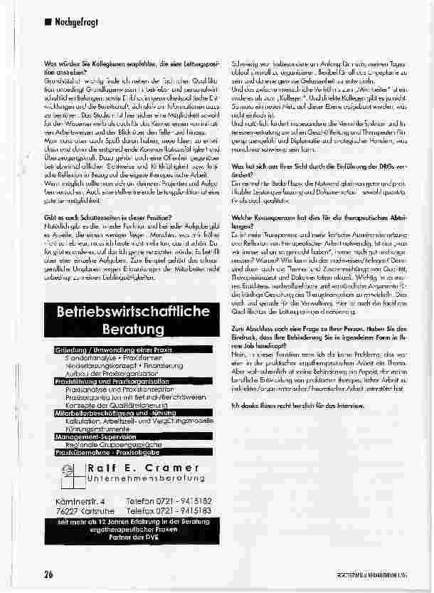 Vorschauseite 3: Eine Ergotherapeutin in leitender Funktion Interview zum Arbeitsalltag