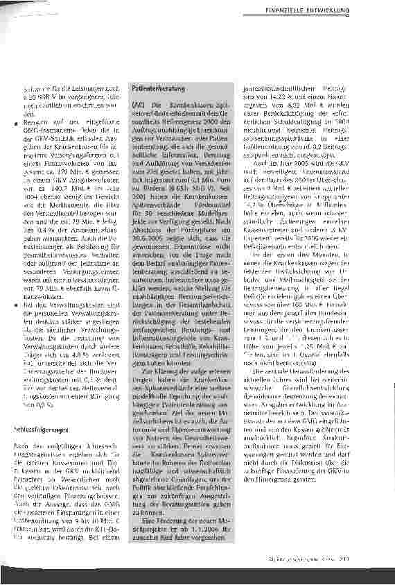 Vorschauseite 4: Endgültige Rechnungsergebnisse der GKV 2004