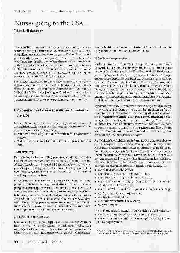 Vorschauseite 1: Nurses going to the USA