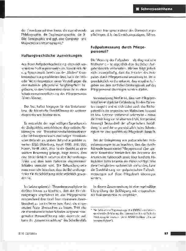 Vorschauseite 2: Verantwortungszuordnung und haftungsrechtliche Aspekte bei der Thromboseprophylaxe