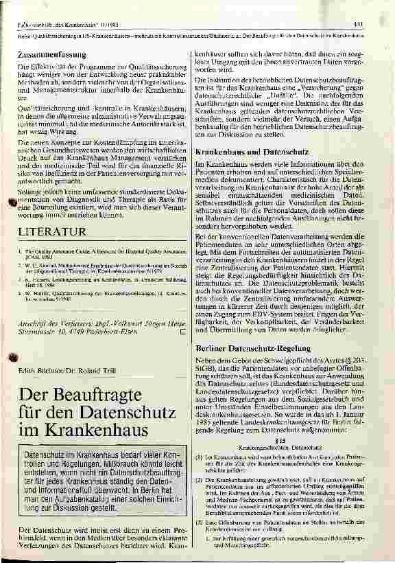 Vorschauseite 5: Qualitätssicherung in US-Krankenhäuser - mehr als ein Kontrollinstrument