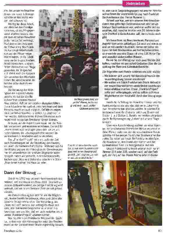 Vorschauseite 4: Das Frankfurt-Projekt Frankfurter SeniorInnen erleben ihre Stadt. .. und wir BetreuerInnen stellen fest, daß manche(r) von uns heute an gleicher Stelle seinen Apfelwein trinkt