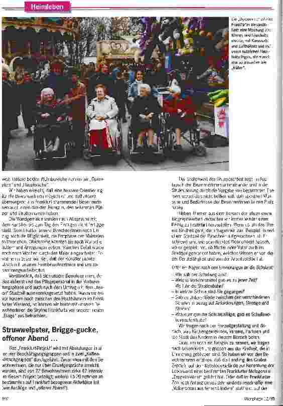 Vorschauseite 5: Das Frankfurt-Projekt Frankfurter SeniorInnen erleben ihre Stadt. .. und wir BetreuerInnen stellen fest, daß manche(r) von uns heute an gleicher Stelle seinen Apfelwein trinkt