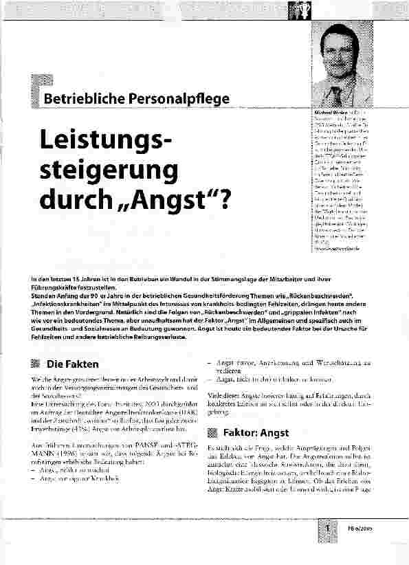Vorschauseite 1: Leistungssteigerung durch Angst?