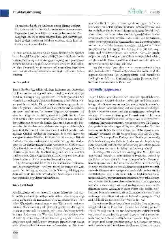 Vorschauseite 5: Qualitätsoffensive im Gesundheits-system