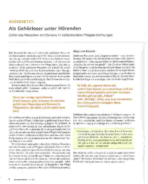 Vorschauseite 1: AUSGESETZT: Als Gehörloser unter Hörenden