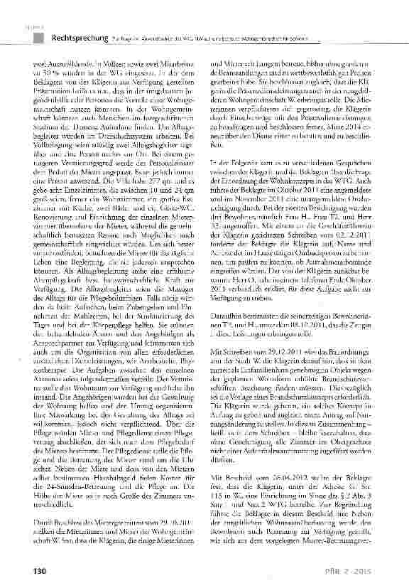 Vorschauseite 3: Zur Frage der Anwendbarkeit des WTG NW auf eine betreute Wohngemeinschaft für SeniorenWTG § 2 Abs. 1 und Abs. 3