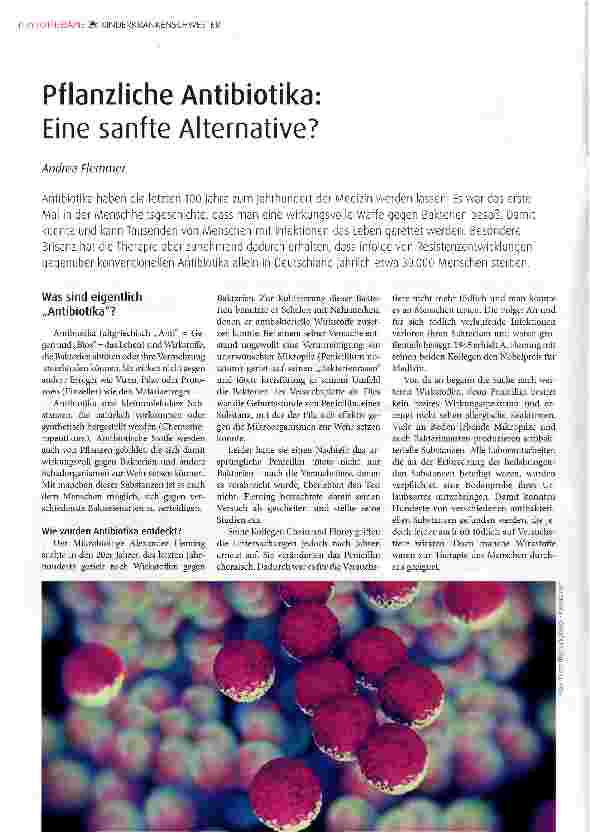 Vorschauseite 1: Pflanzliche Antibiotika: Eine sanfte Alternative?