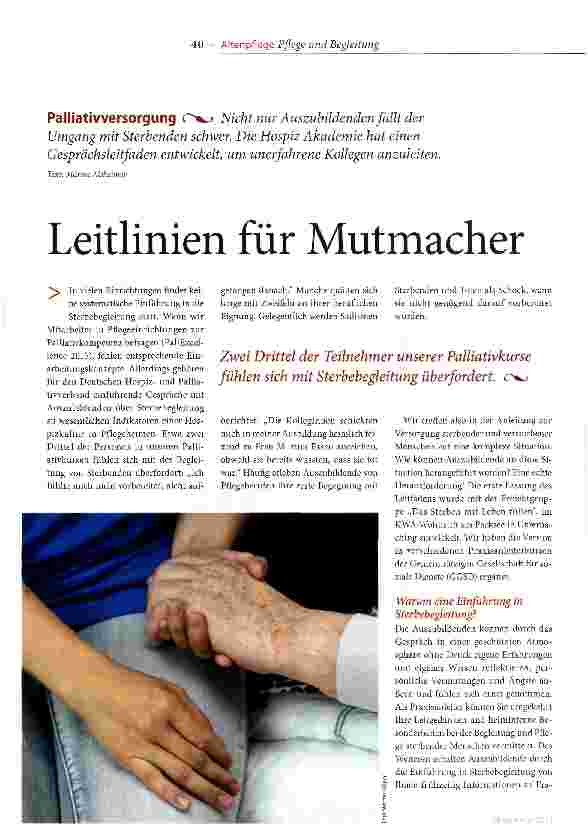 Vorschauseite 1: Leitlinien für Mutmacher
