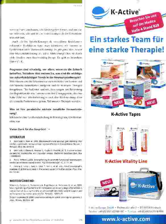 Vorschauseite 4: Lokomotionstherapie auf dem Laufband: effektive Unterstützung für Patient und Therapeut?