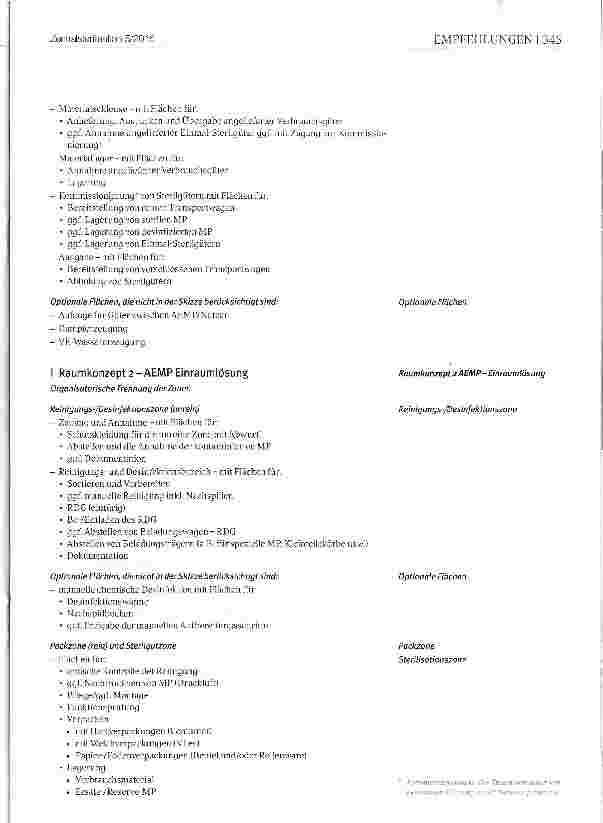 Vorschauseite 4: Anforderungen für den Bau oder Umbau einer Aufbereitungseinheit für Medizinprodukte (AEMP) Teil 3 - Räume und deren Zuordnung