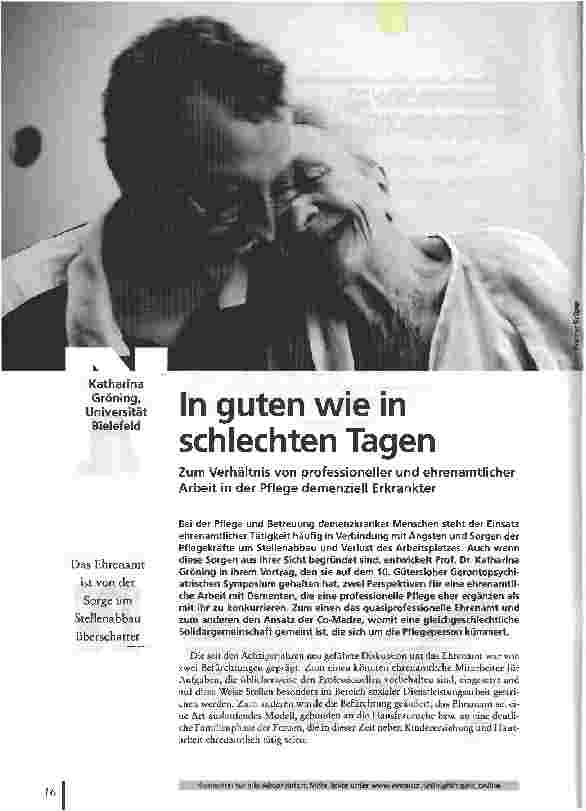 Vorschauseite 1: In guten wie in schlechten Tagen