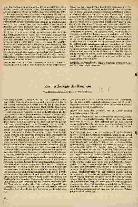 Vorschauseite 1: Zur Psychologie des Rauchens