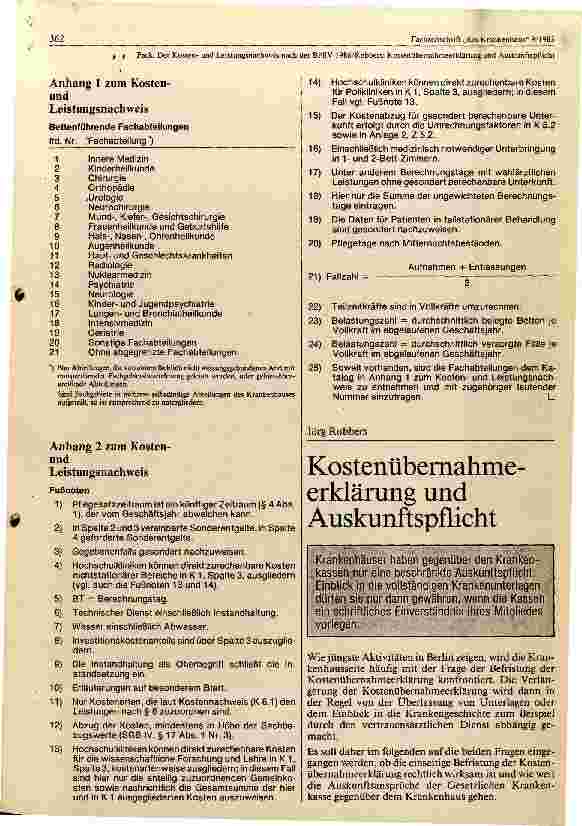 Vorschauseite 1: Kostenübernahmeerklärung und Auskunftspflicht