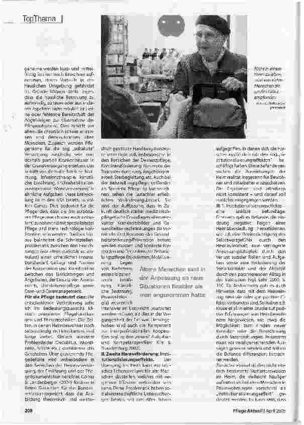 Vorschauseite 4: Die Zukunft von Altenund PflegeheimenErster Teil: Entwicklungen aus pflegewissenschaftlicher und gerontologischer Sicht
