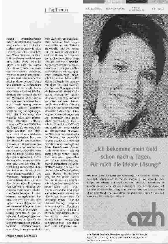 Vorschauseite 5: Die Zukunft von Altenund PflegeheimenErster Teil: Entwicklungen aus pflegewissenschaftlicher und gerontologischer Sicht