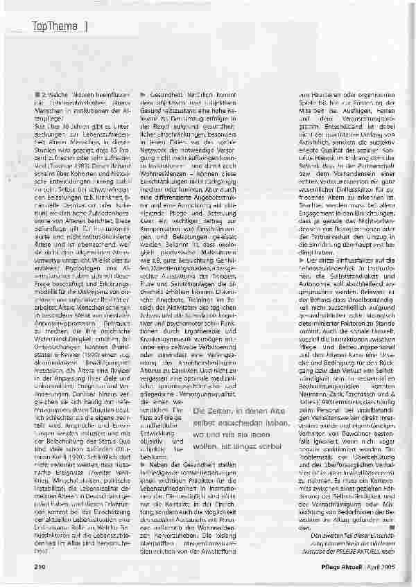 Vorschauseite 6: Die Zukunft von Altenund PflegeheimenErster Teil: Entwicklungen aus pflegewissenschaftlicher und gerontologischer Sicht