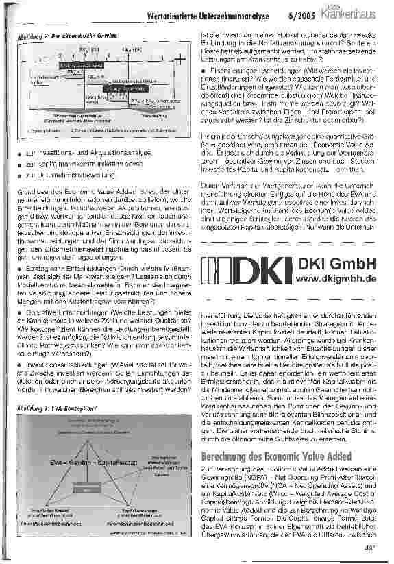 Vorschauseite 2: Wertorientierte Unternehmensanalyse bei Krankenhäusern mit Hilfe des Economic Value Added (EVA)