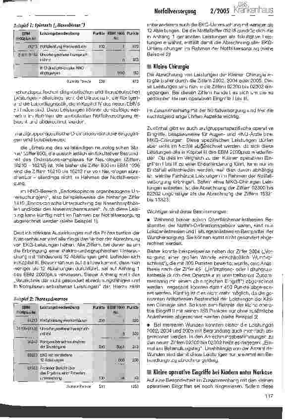 Vorschauseite 2: Notfallversorgung im EBM 2000plus