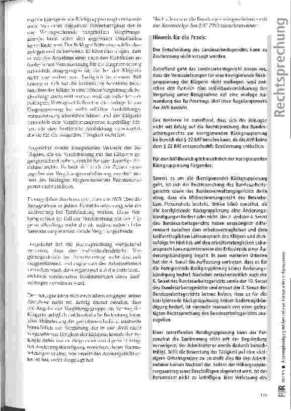 Vorschauseite 4: Anderungskündigung mit dem Ziel einer korrigieren den Rückgruppierung