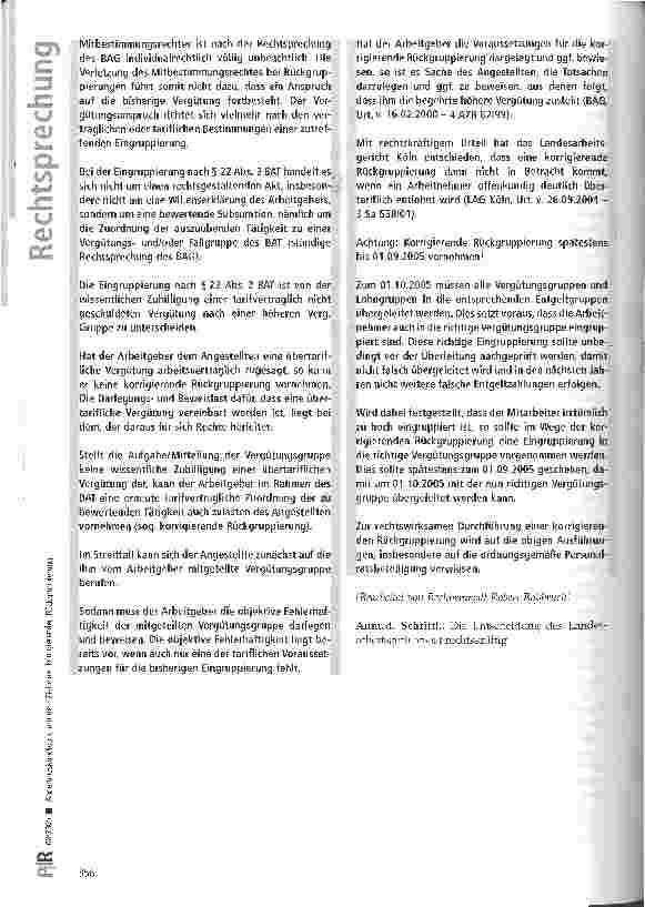 Vorschauseite 5: Anderungskündigung mit dem Ziel einer korrigieren den Rückgruppierung