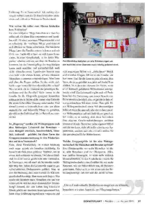 Vorschauseite 2: Kleinmaßstäbliche Wohnformen für Menschen mit Demenz