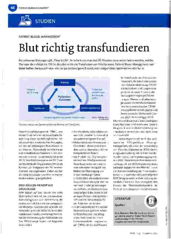 Vorschauseite 1: PATIENT-BLOOD-MANAGEMENT Blut richtig transfundieren