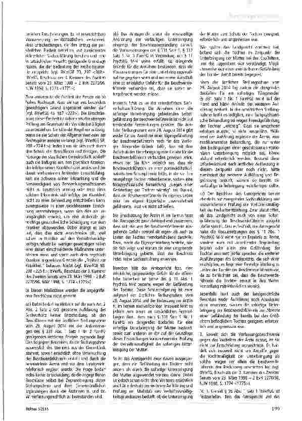 Vorschauseite 2: Zur vorläufigen Unterbringung