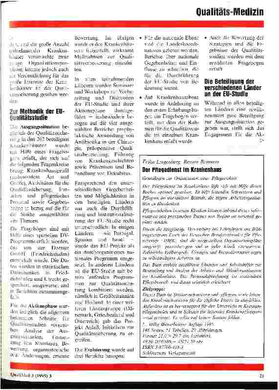 Vorschauseite 2: EU-Studie zur medizinischen und pflegerischen Qualitätssicherung