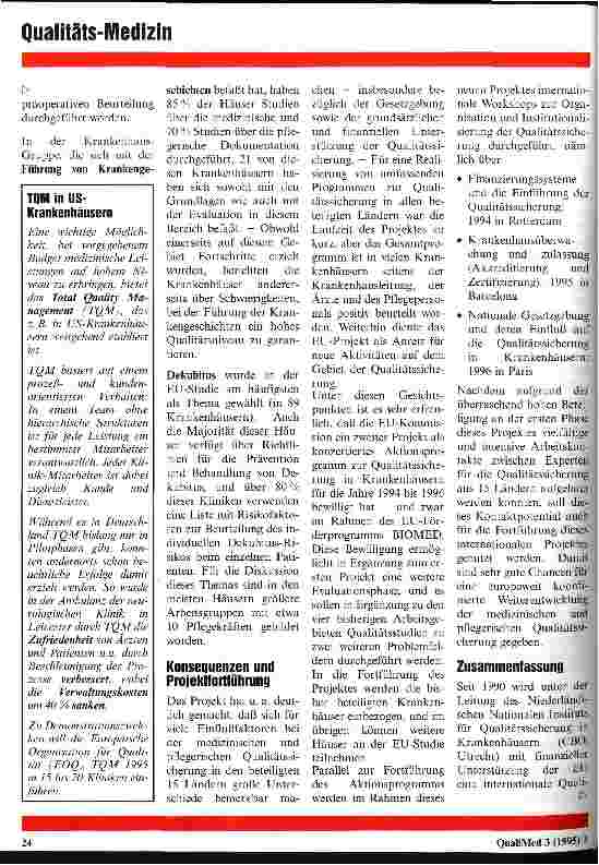 Vorschauseite 5: EU-Studie zur medizinischen und pflegerischen Qualitätssicherung