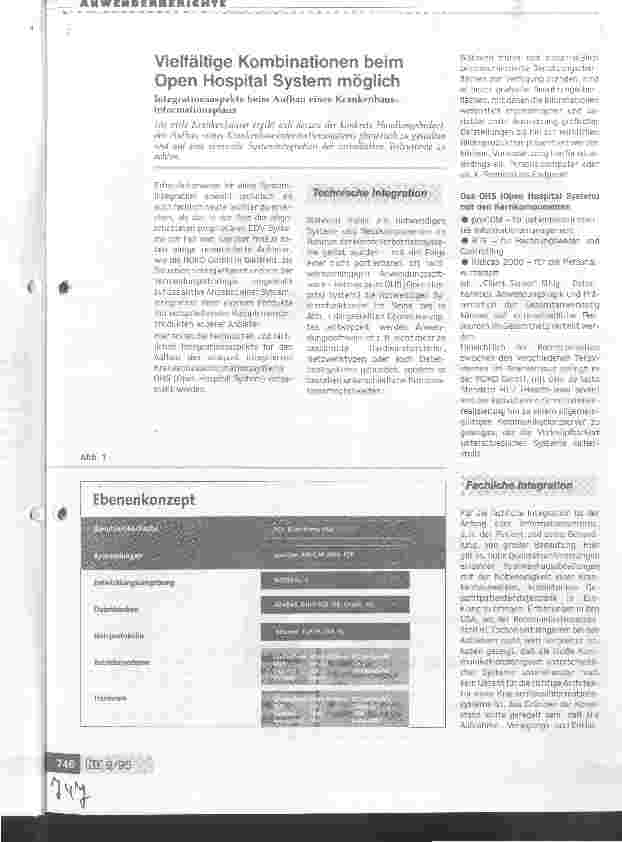 Vorschauseite 1: Vielfältige Kombinationen beim Open Hospital System möglich Integrationsaspekte bei Aufbau eines Krankenhausinformationsplans