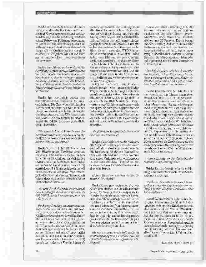 Vorschauseite 3: Höhere Hürden für das KTQ-Zertifikat