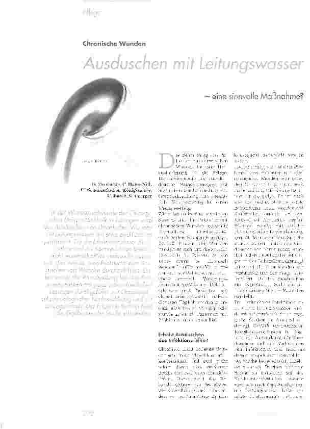 Vorschauseite 1: Ausduschen mit Leitungswasser -eine sinnvolle Maßnahme?-