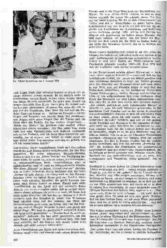Vorschauseite 3: Albert Schweitzer zum Gedächtnis