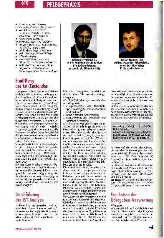 Vorschauseite 3: Beeinflußt die Übergabequalität die Wirtschaftlichkeit des Krankenhauses? Qualitätssicherung und -management im Pflegedienst