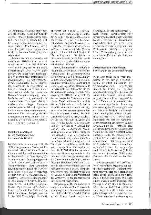 Vorschauseite 3: Die Verfahrensordnung - Sektorenübergreifende Nutzenbewertung oder weitere Abschottung