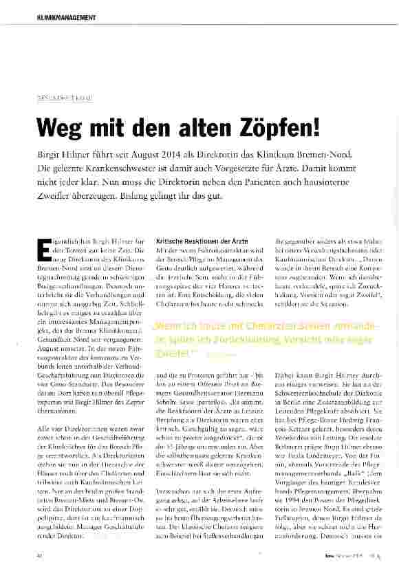 Vorschauseite 1: Weg mit den alten Zöpfen!