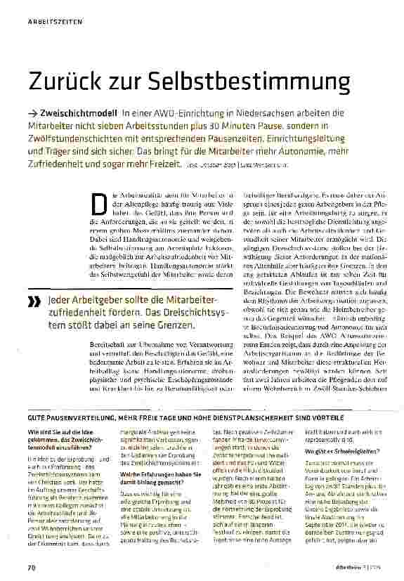 Vorschauseite 1: Zurück zur Selbstbestimmung