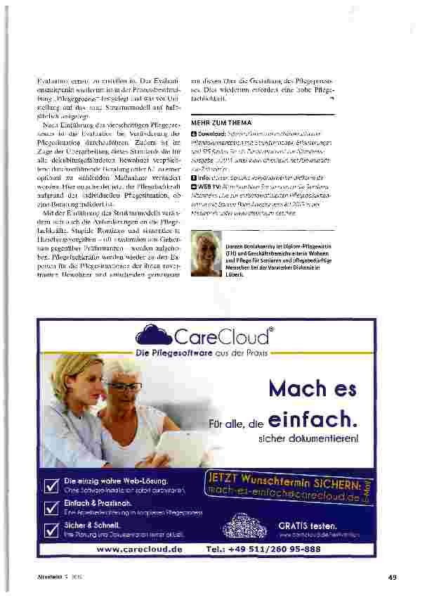 Vorschauseite 4: Wie rüsten sich Heime für die neue Pflegedoku?