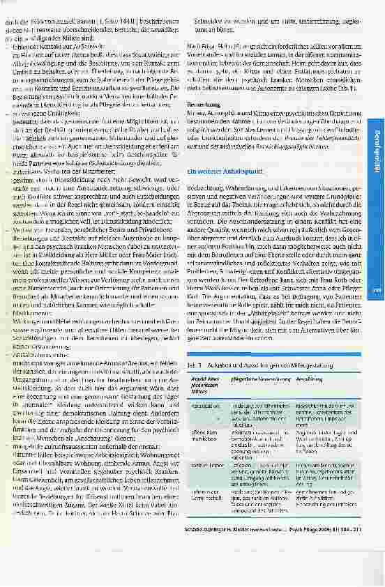 Vorschauseite 6: Kleider machen Leute oder - was hat Dienstkleidung mit der Aufgabe von Beziehung, Alltagsund Milieugestaltung psychiatrischer Pflege zu tun?