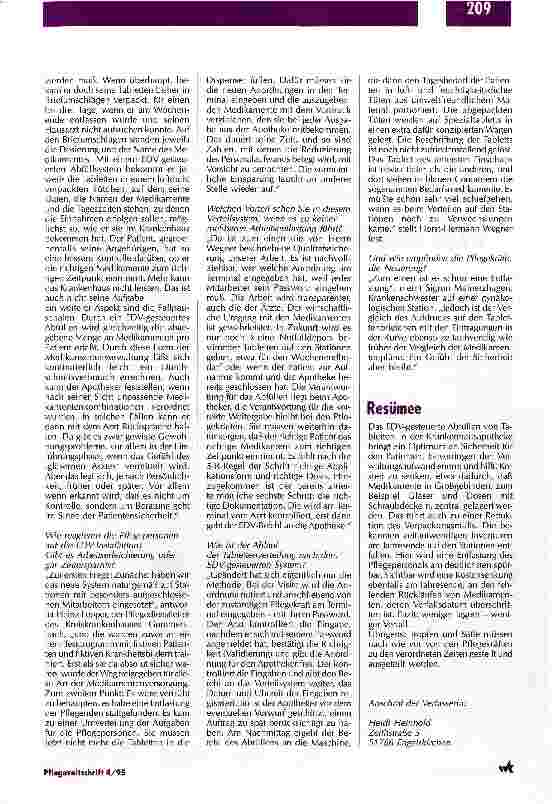 Vorschauseite 3: Hohe Sicherheit für Patienten und Pflegepersonal durch EDV-Steuerung Medikamenten-Dispenser