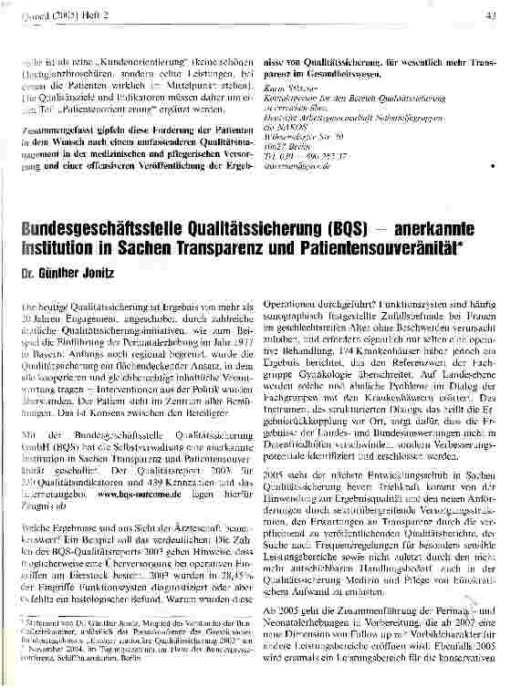 Vorschauseite 4: Patienten wünschen sich Versorgung von höchster Qualität