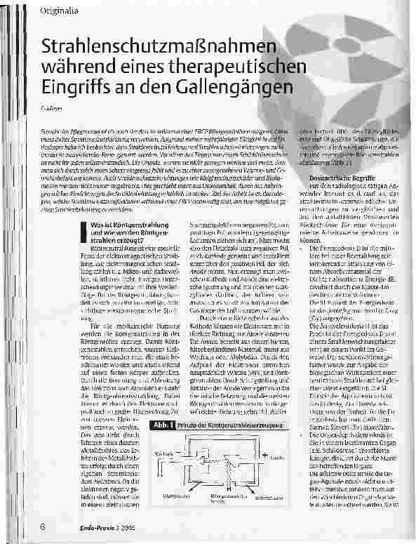 Vorschauseite 1: Strahlenschutzmaßnahmen während eines therapeutischen Eingriffs an den Gallengängen