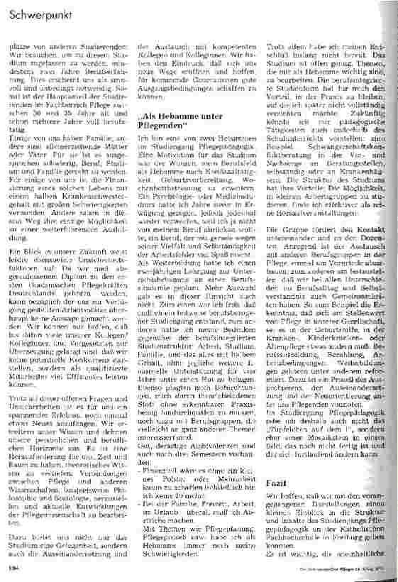 Vorschauseite 4: Erfahrungen mit Pflegestudiengängen Erste Pflegestudiengägne in Baden-Württemberg