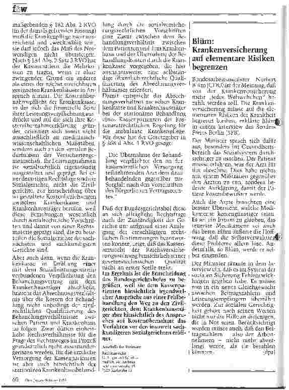 Vorschauseite 2: Über die stationäre Behandlung von Kassenpatienten haben die Sozialgerichte zu entscheiden
