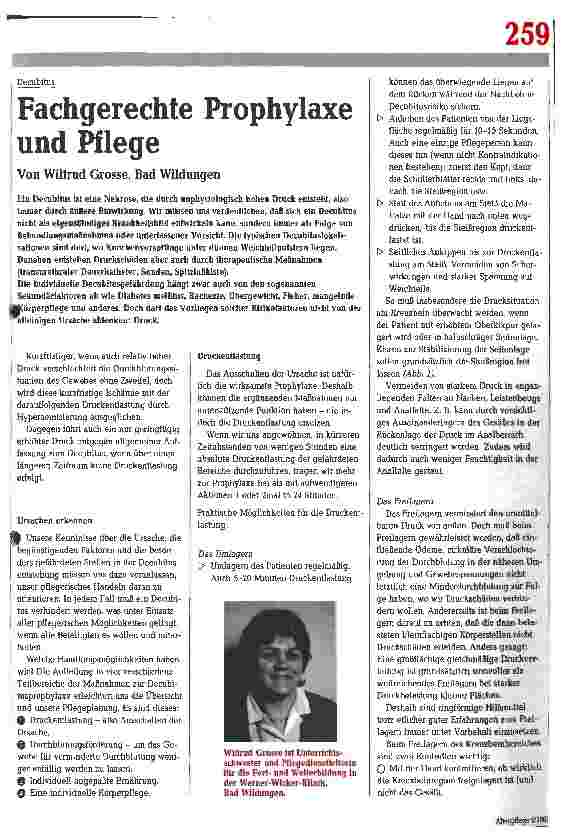 Vorschauseite 1: Fachgerechte Prophylaxe und Pflege