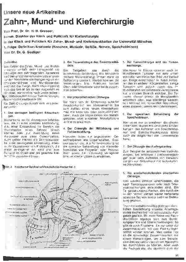 Vorschauseite 1: Zahn-, Mundund Kieferchirurgie 1. Folge: Definition/Anatomie (Knochen, Muskeln, Gefäße, Nerven, Drüsen)